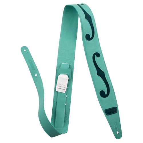 Gretsch Seafoam Green Leather F Hole Strap